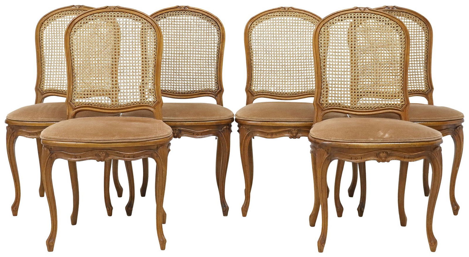 (6) ITALIAN LOUIS XV STYLE CANED SIDE CHAIRS (1 of 5)
