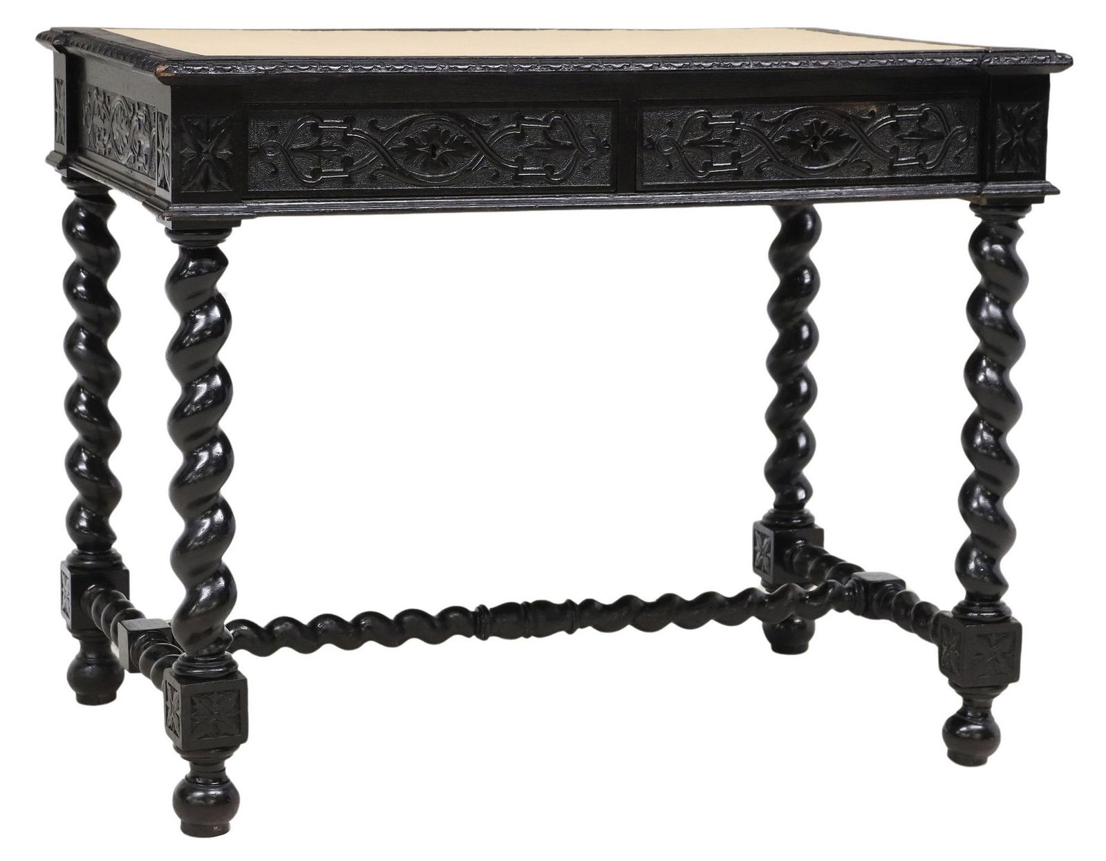 FRENCH HENRI II STYLE EBONIZED WRITING TABLE (1 of 8)