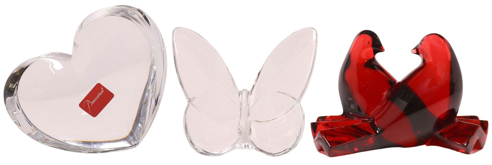 (3) BACCARAT CRYSTAL FIGURES & ZINZIN HEART PAPERWEIGHT (1 of 7)