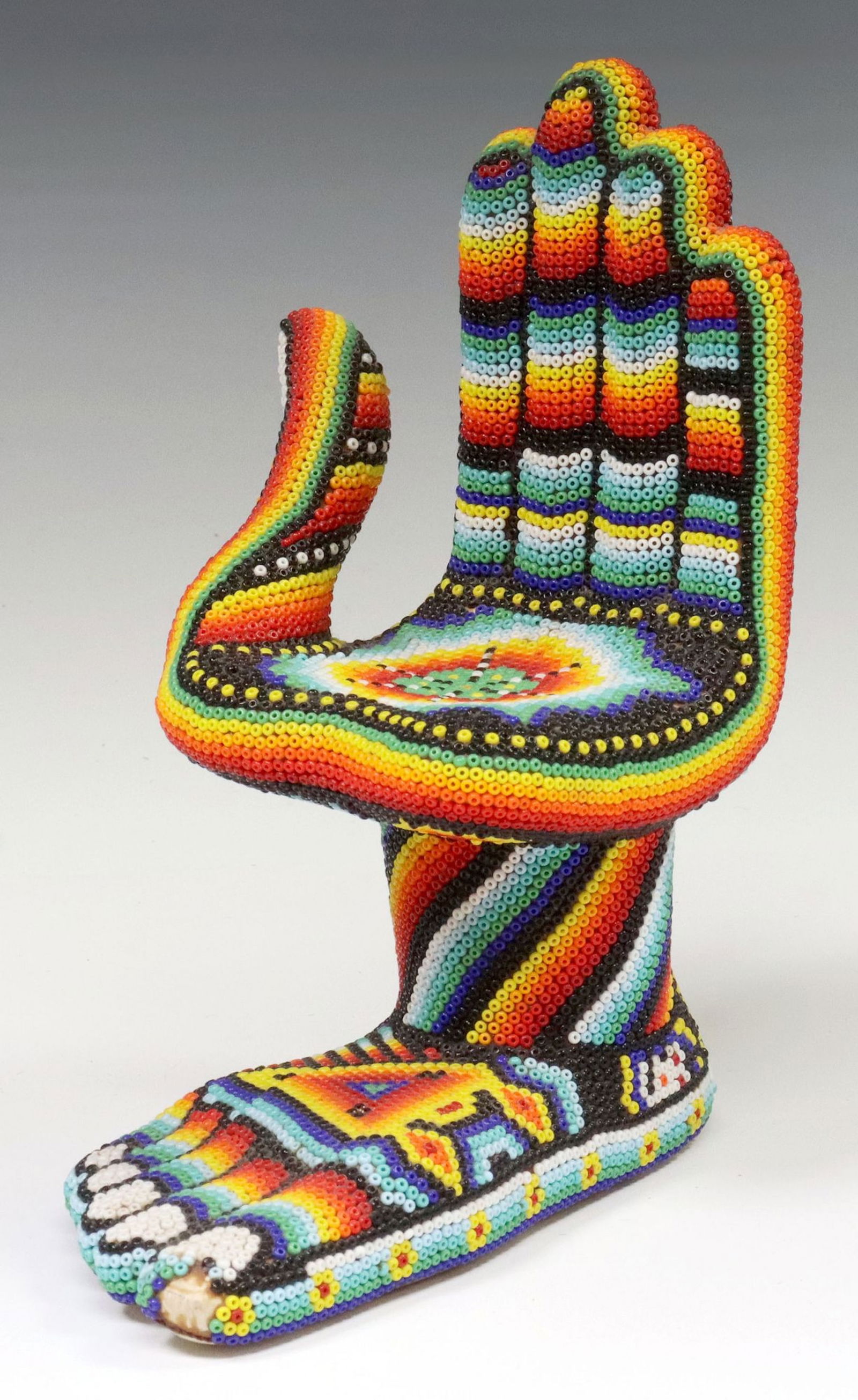 PEDRO FRIEDEBERG (MEXICO, B.1936) BEADED SCULPTURE, HAND FOOT CHAIR (1 of 7)