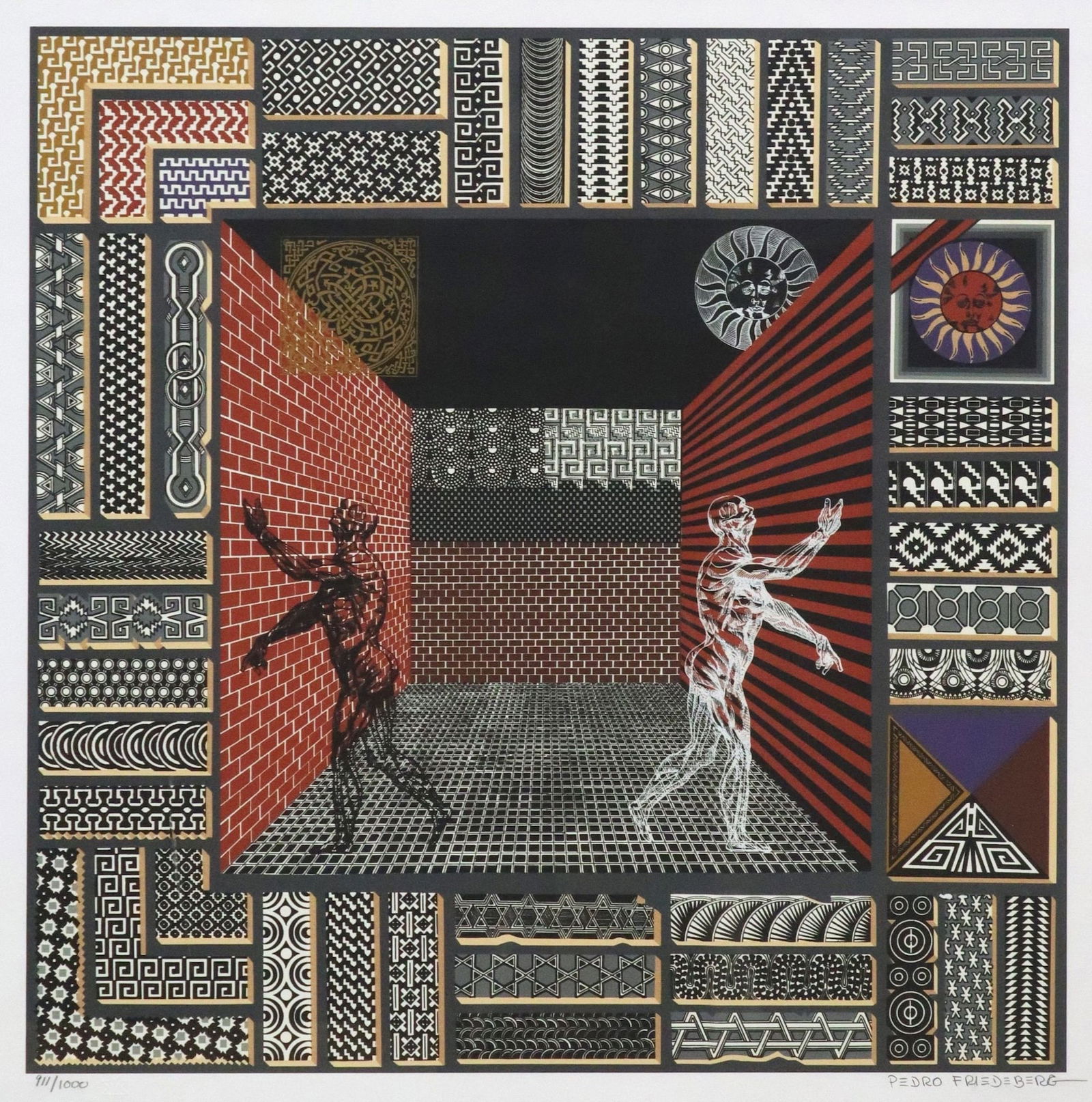 PEDRO FRIEDEBERG (MEXICO, B.1936) LIMITED EDITION PRINT, 'FUTBOLISTAS' (1 of 4)