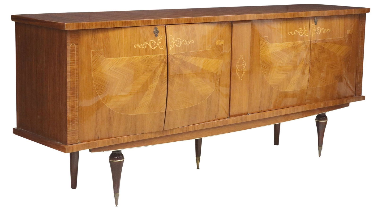 FRENCH MID-CENTURY MODERN LACQUERED & INLAID SIDEBOARD (1 of 6)