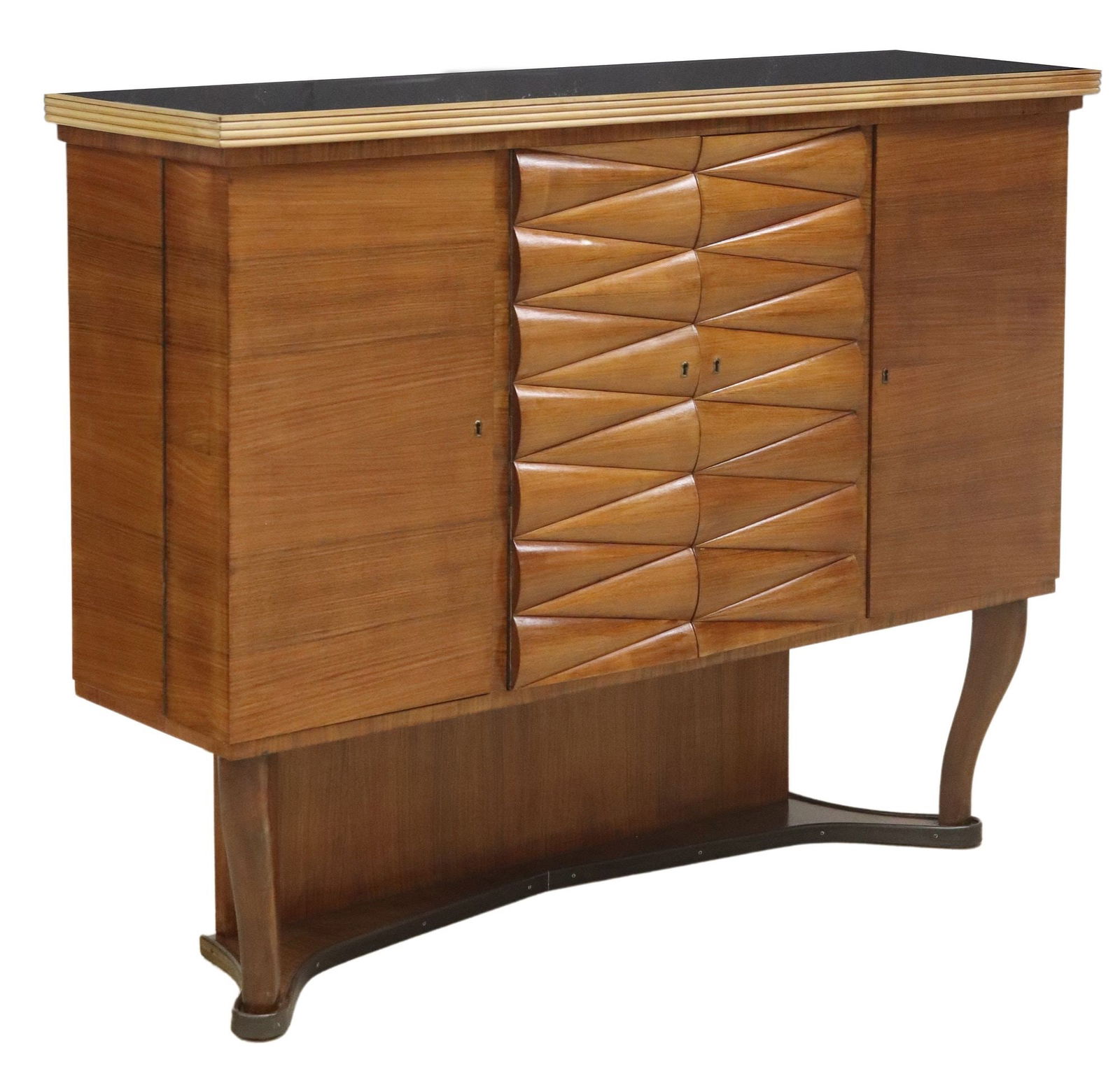 VITTORIO DASSI (ATTRIB.) MID-CENTURY MODERN SCULPTURAL DRY BAR CABINET (1 of 6)