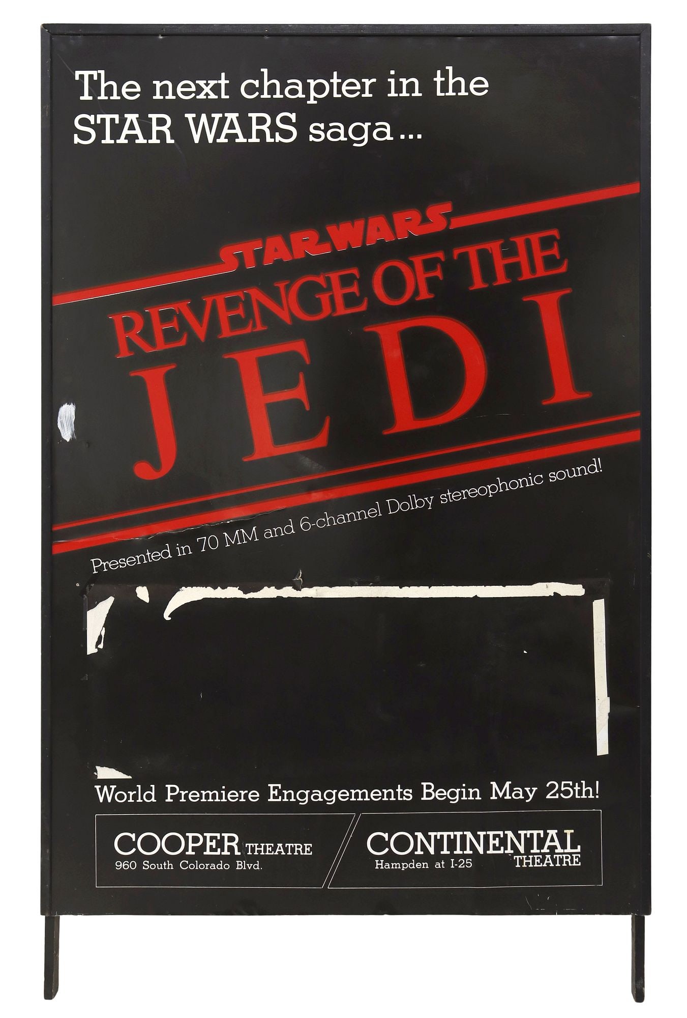 RARE STAR WARS, "REVENGE OF THE JEDI",POSTER 60"H (1 of 8)