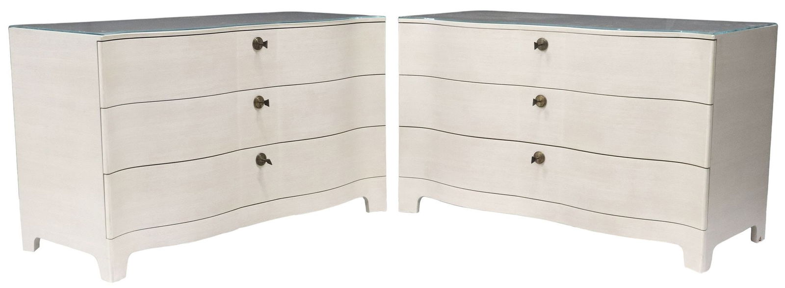 (2) DESIGNER LORIN MARSH 'SCALLOPS' CHESTS OF DRAWERS (1 of 5)