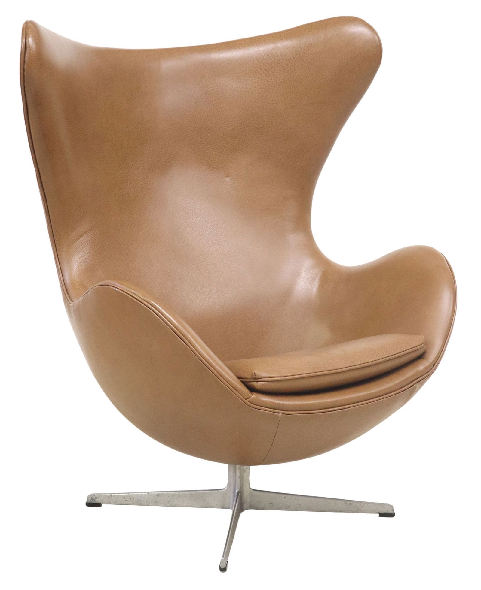 ARNE JACOBSEN (1902-1971) DANISH LEATHER 'EGG' SWIVEL CHAIR (1 of 4)