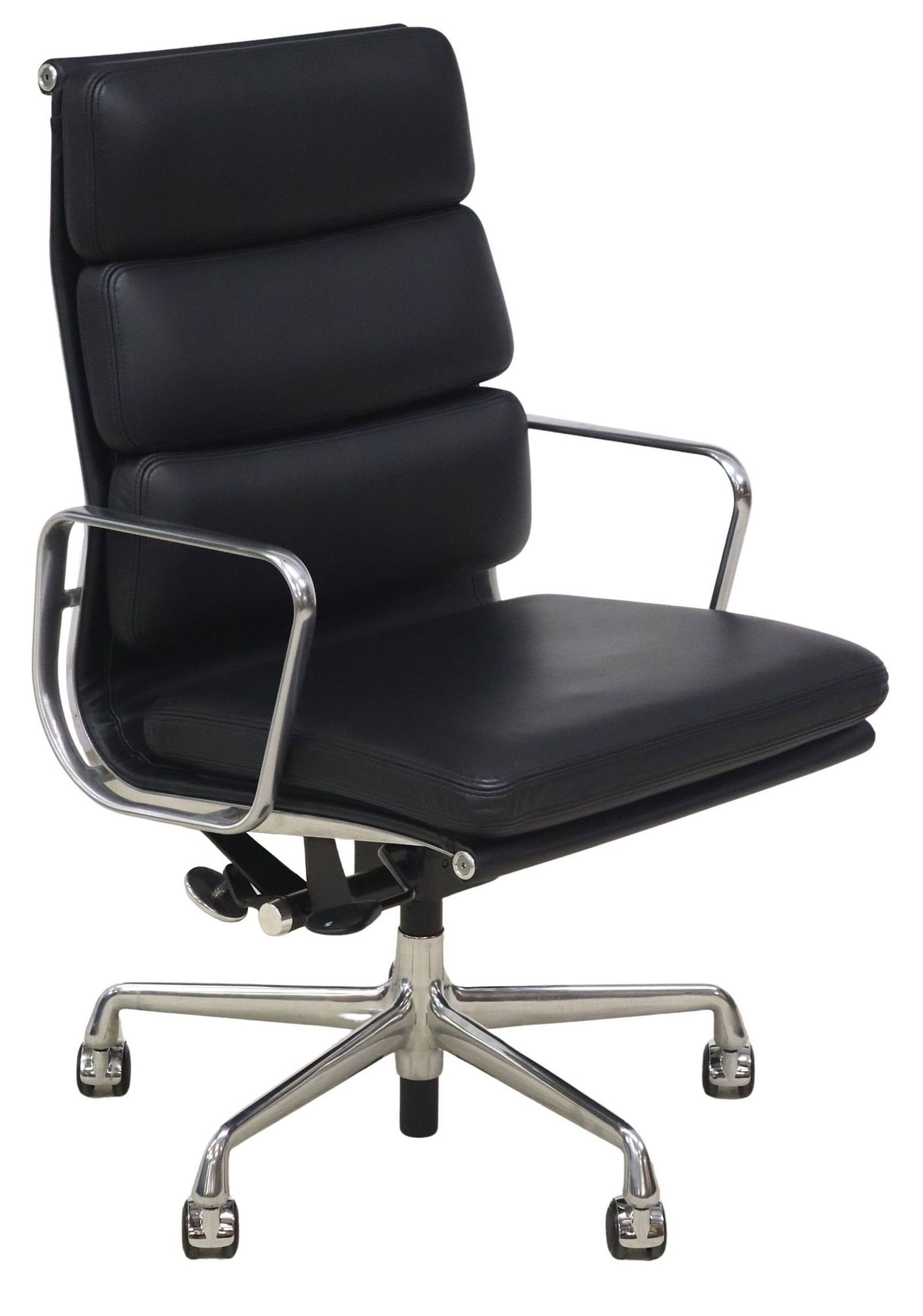 EAMES HERMAN MILLER 'SOFT PAD' LEATHER EXECUTIVE OFFICE CHAIR (1 of 3)