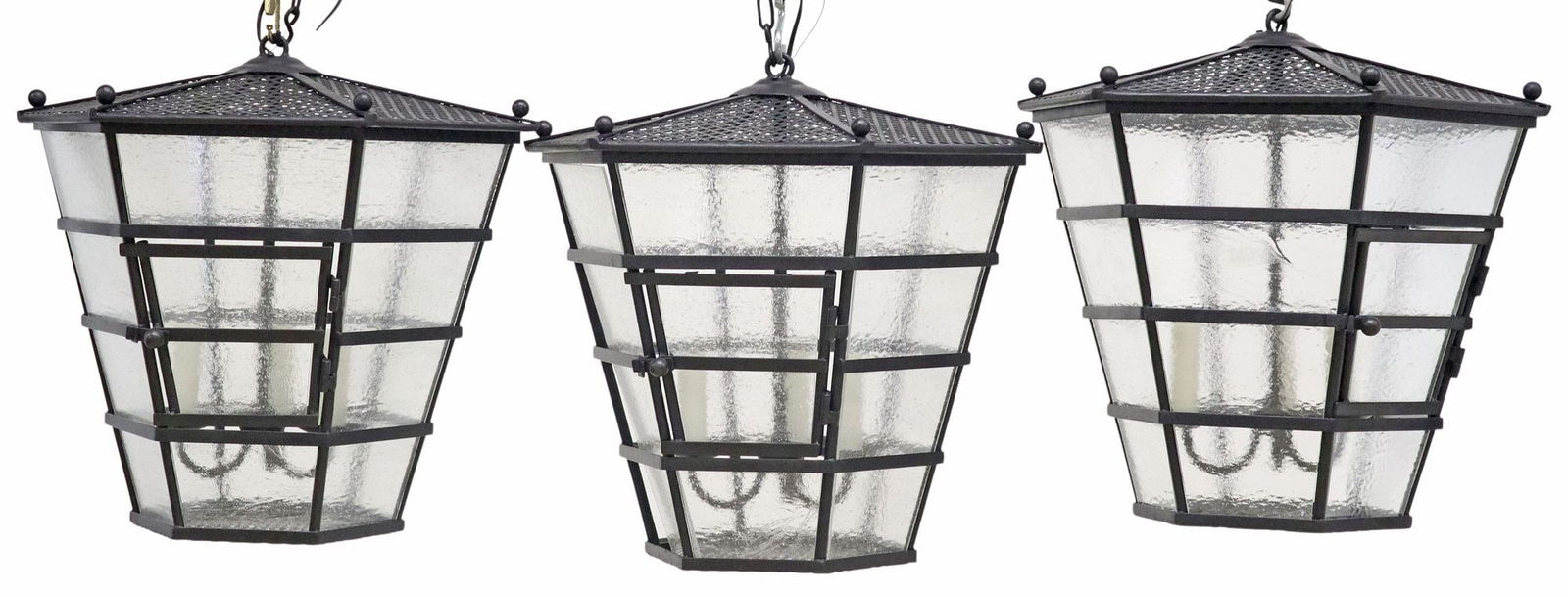 (3) IRONWARE INTERNATIONAL 'MANDARINA' IRON 3-LT HANGING LANTERNS (1 of 4)