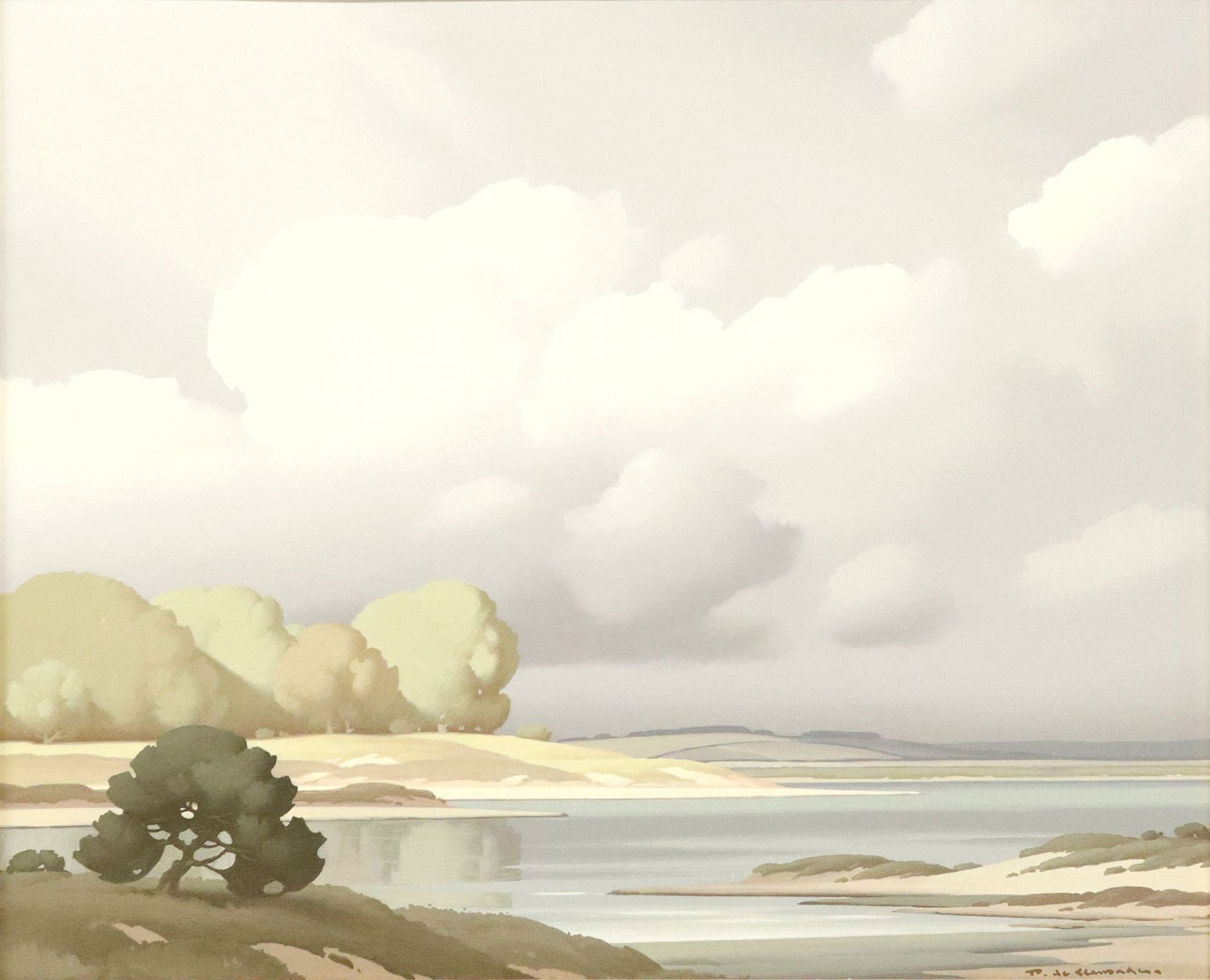 PIERRE DE CLAUSADE (1910-1976) PAINTING LES BORDS DE LA LOIRE (1 of 4)