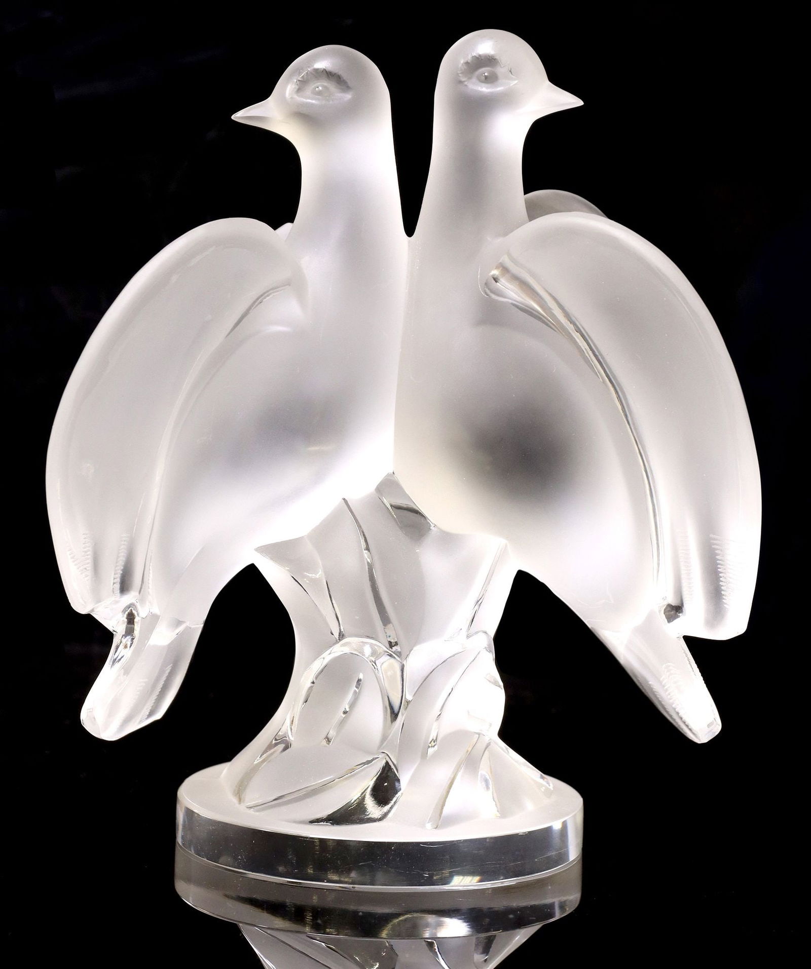 LALIQUE ARIANE CLEAR & FROSTED GLASS PAIR OF DOVES (1 of 4)