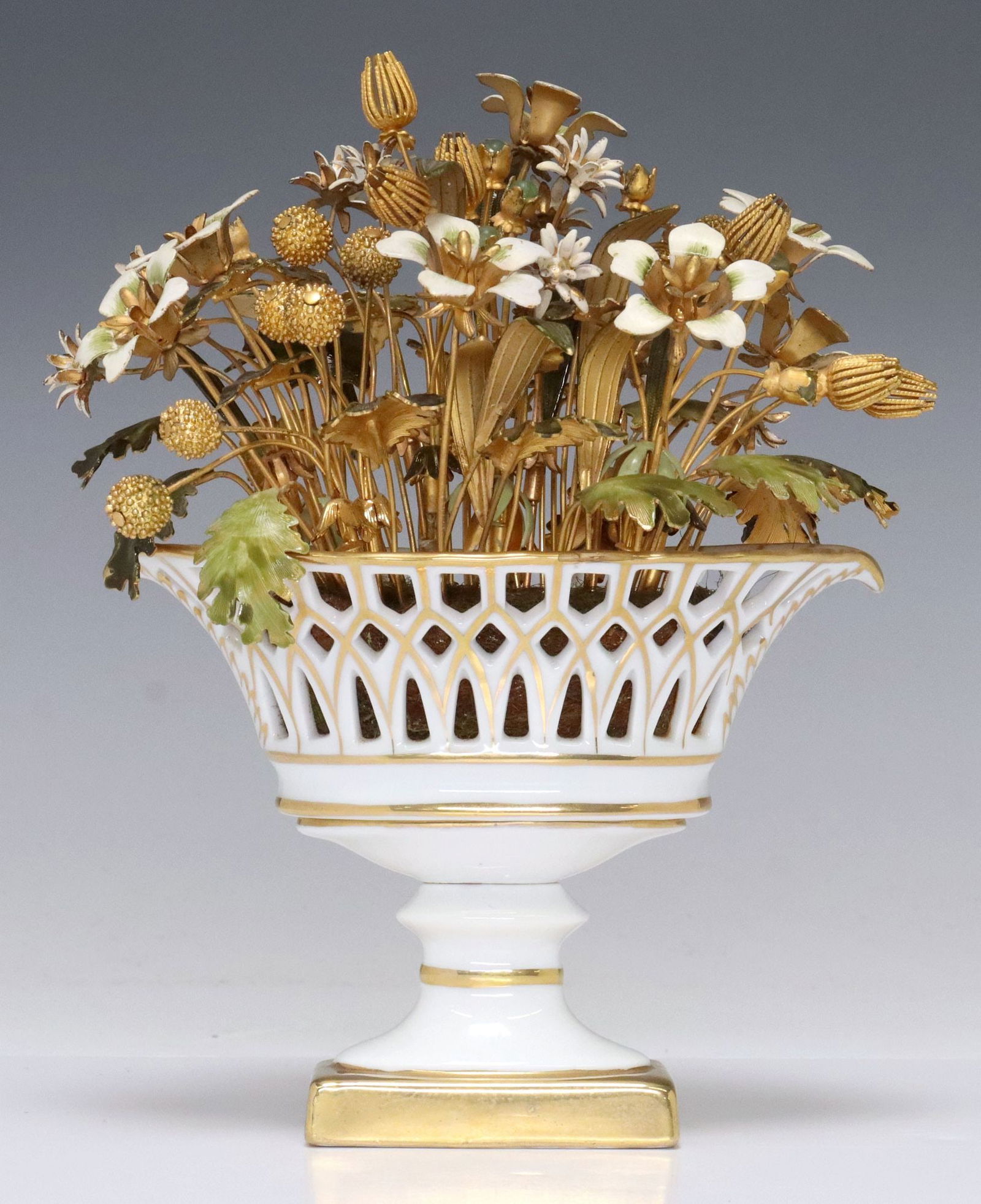 GORHAM FLEURS DES SIECLES MINIATURE ENAMELED FLOWER ARRANGEMENT (1 of 4)