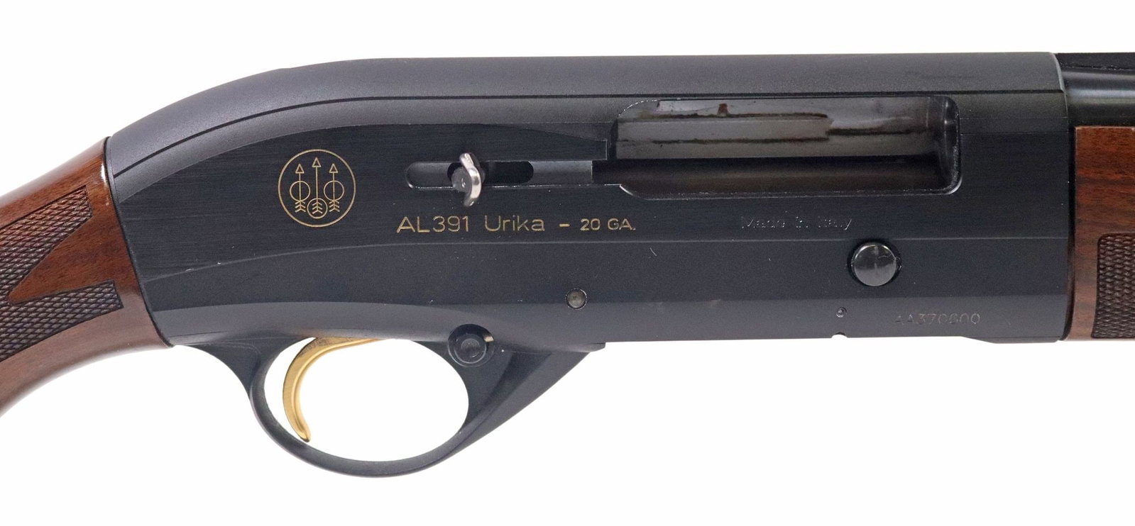 BERETTA AL391 URIKA AUTO LOAD 20 GAUGE SHOTGUN: Beretta AL391 Urika Shotgun, Auto Load, 20 gauge, 23" vent rib barrel, bead front sight, installed modified SB Mobilchoke, gilt trigger, 13.25"LOP, checkered hardwood stock, logo butt p