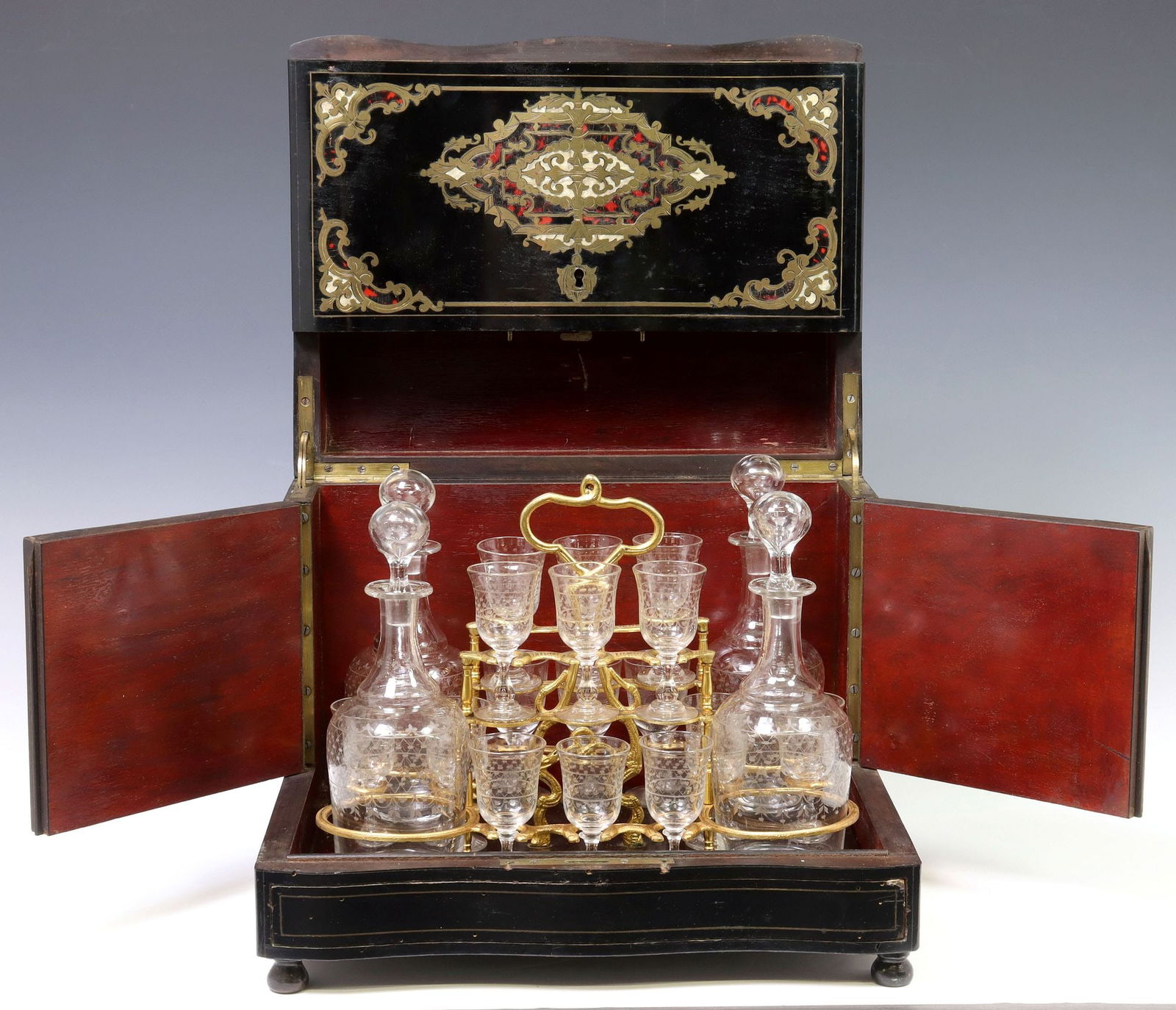 FRENCH NAPOLEON III BRASS-INLAID CAVE A LIQUEUR (1 of 7)