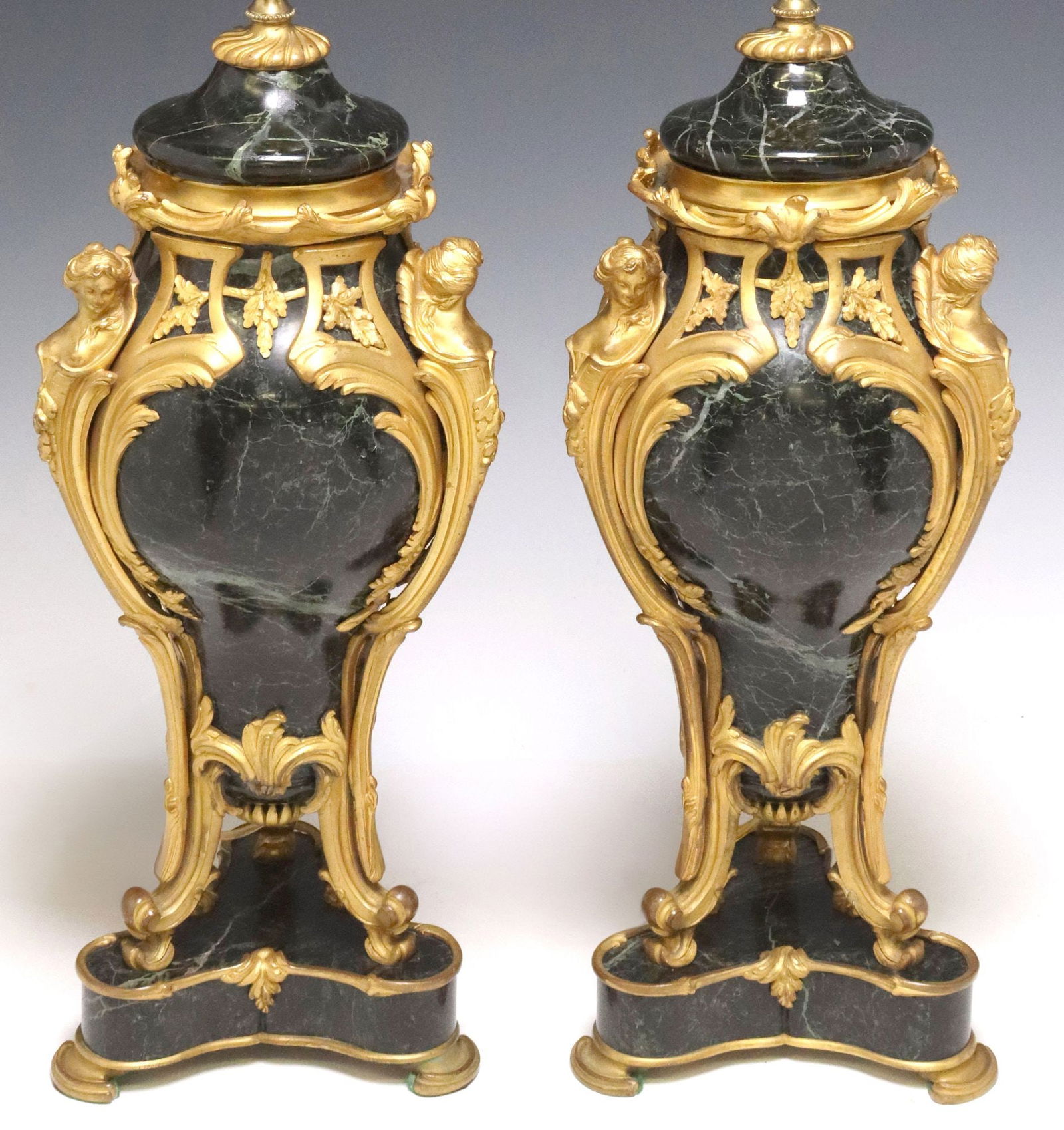 (2) FRENCH LOUIS XVI STYLE ORMOLU-MOUNTED MARBLE URN LAMPS (1 of 6)