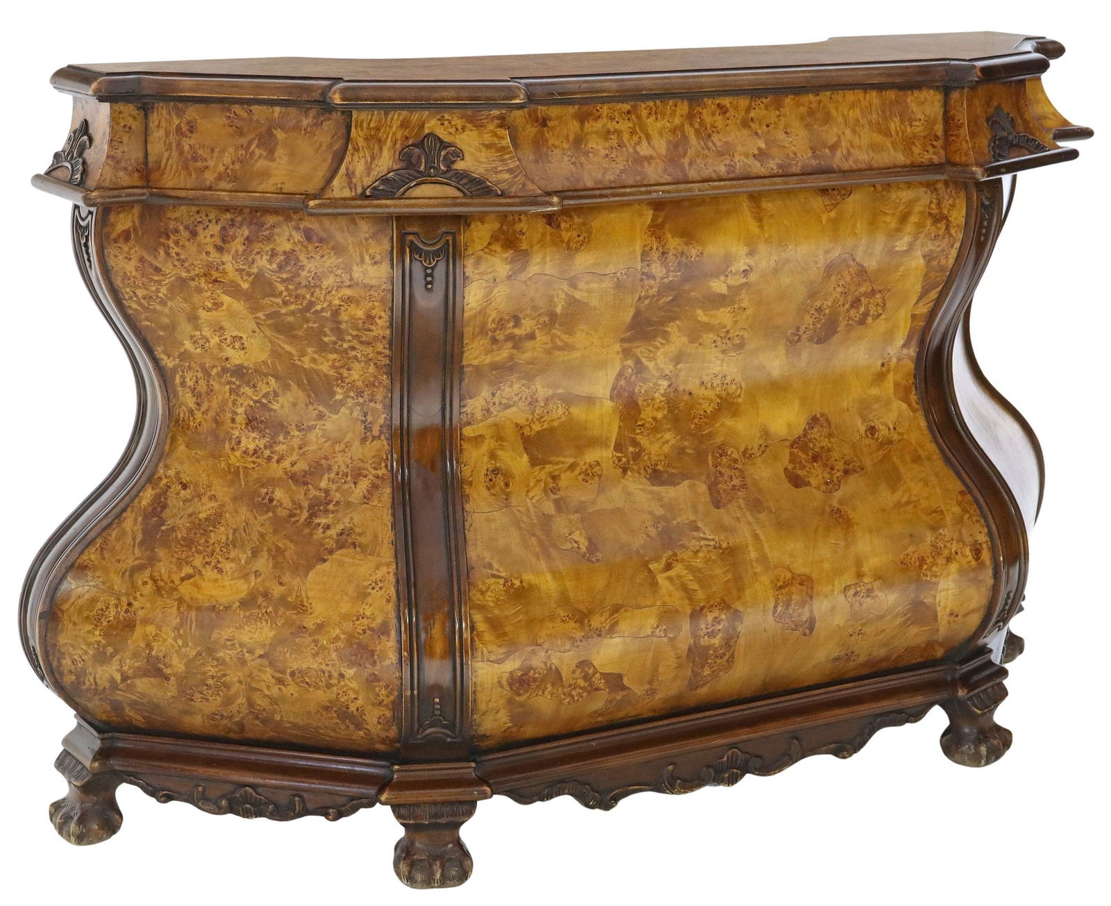 ITALIAN BURLWOOD BOMBE SERVER OR DRY BAR (1 of 4)