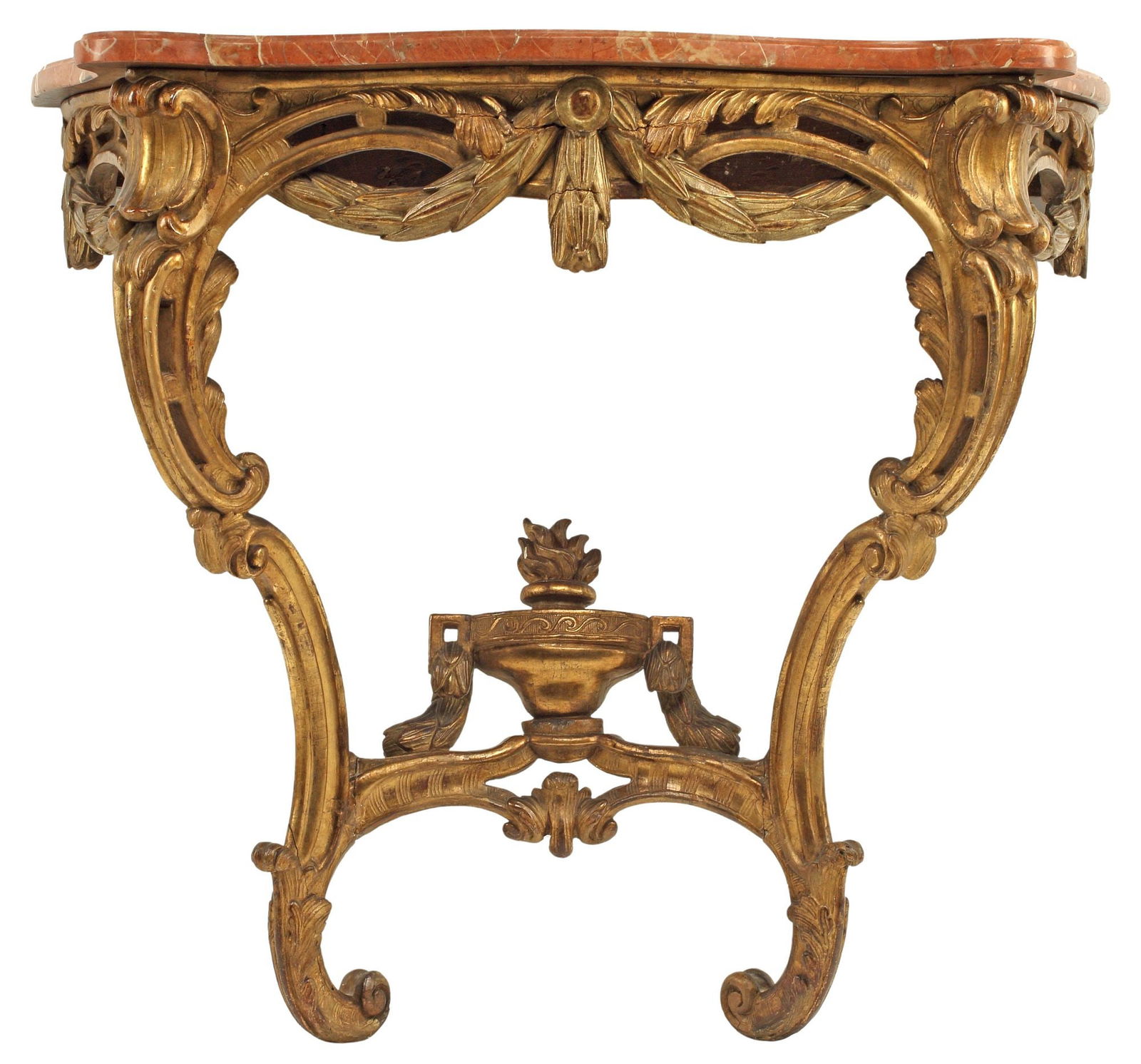 FRENCH LOUIS XV PERIOD MARBLE-TOP GILTWOOD CONSOLE TABLE (1 of 5)