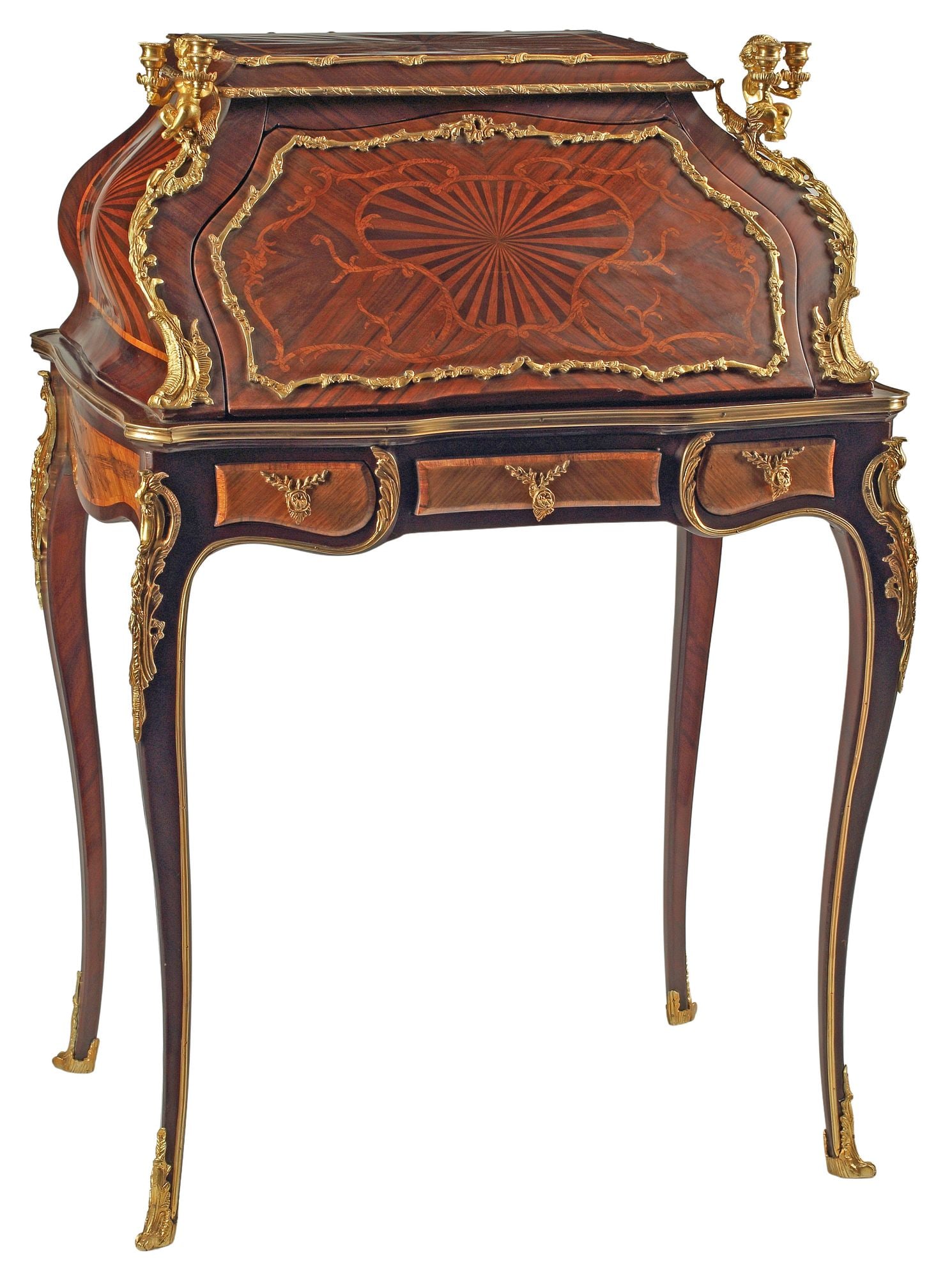 LOUIS XV STYLE ORMOLU-MOUNTED & INLAID LADIES WRITING DESK (1 of 7)