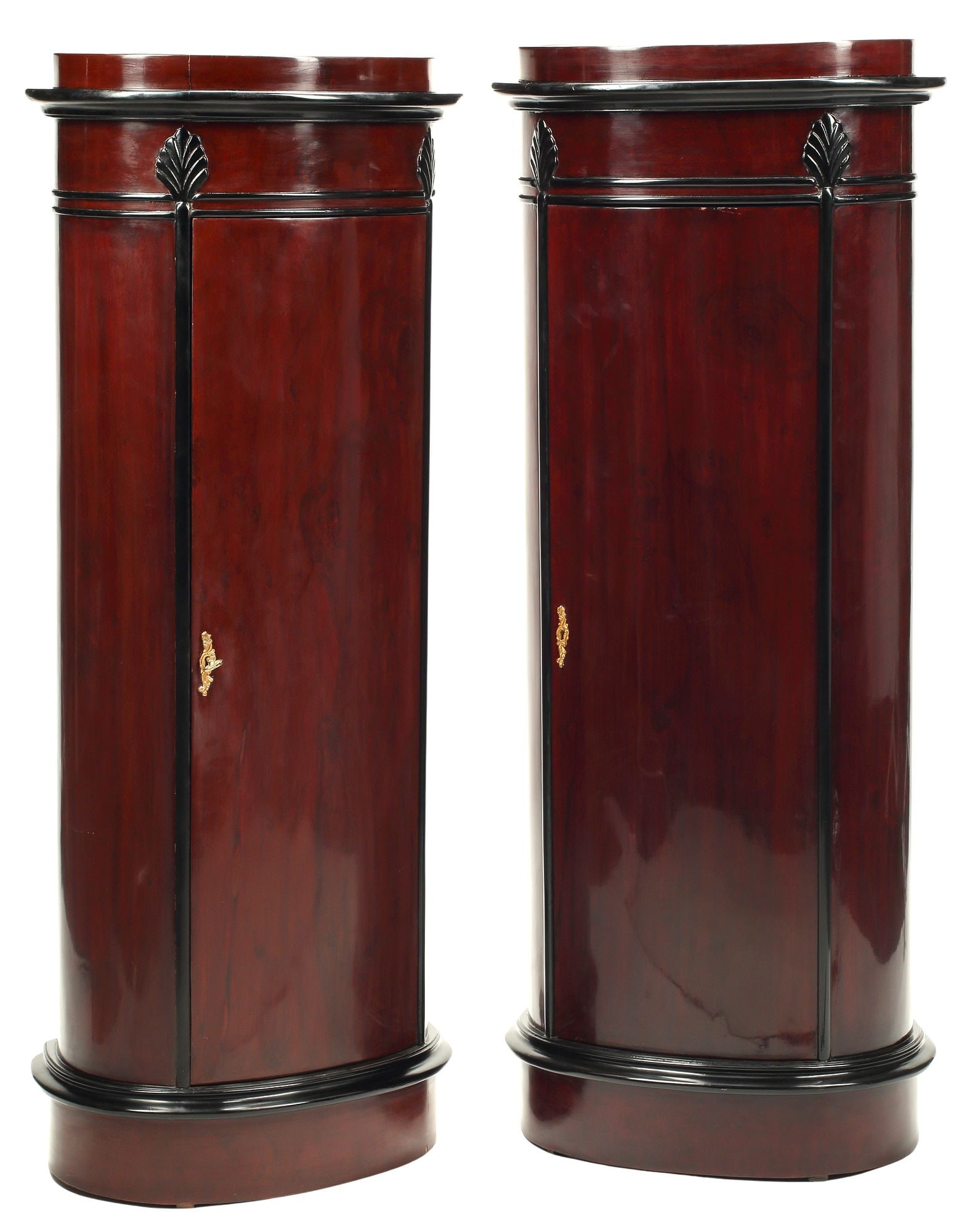 (2) DANISH STYLE  PARCEL-EBONIZED MAHOGANY PEDESTAL CABINETS (1 of 5)