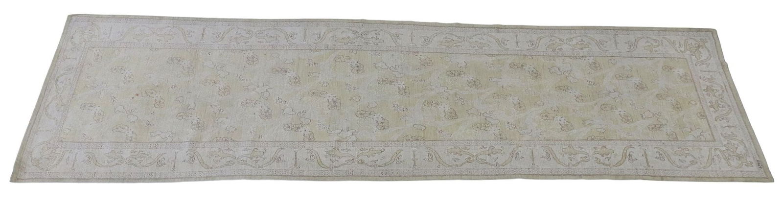 HAND-TIED WOOL & SILK RUNNER, AFGHANISTAN, 13'3" X 3'5" (1 of 4)