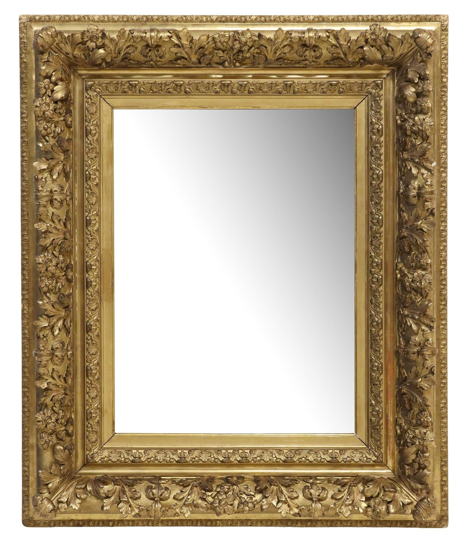 FRENCH FOLIATE MOLDED GILTWOOD PICTURE FRAME MIRROR (1 of 3)