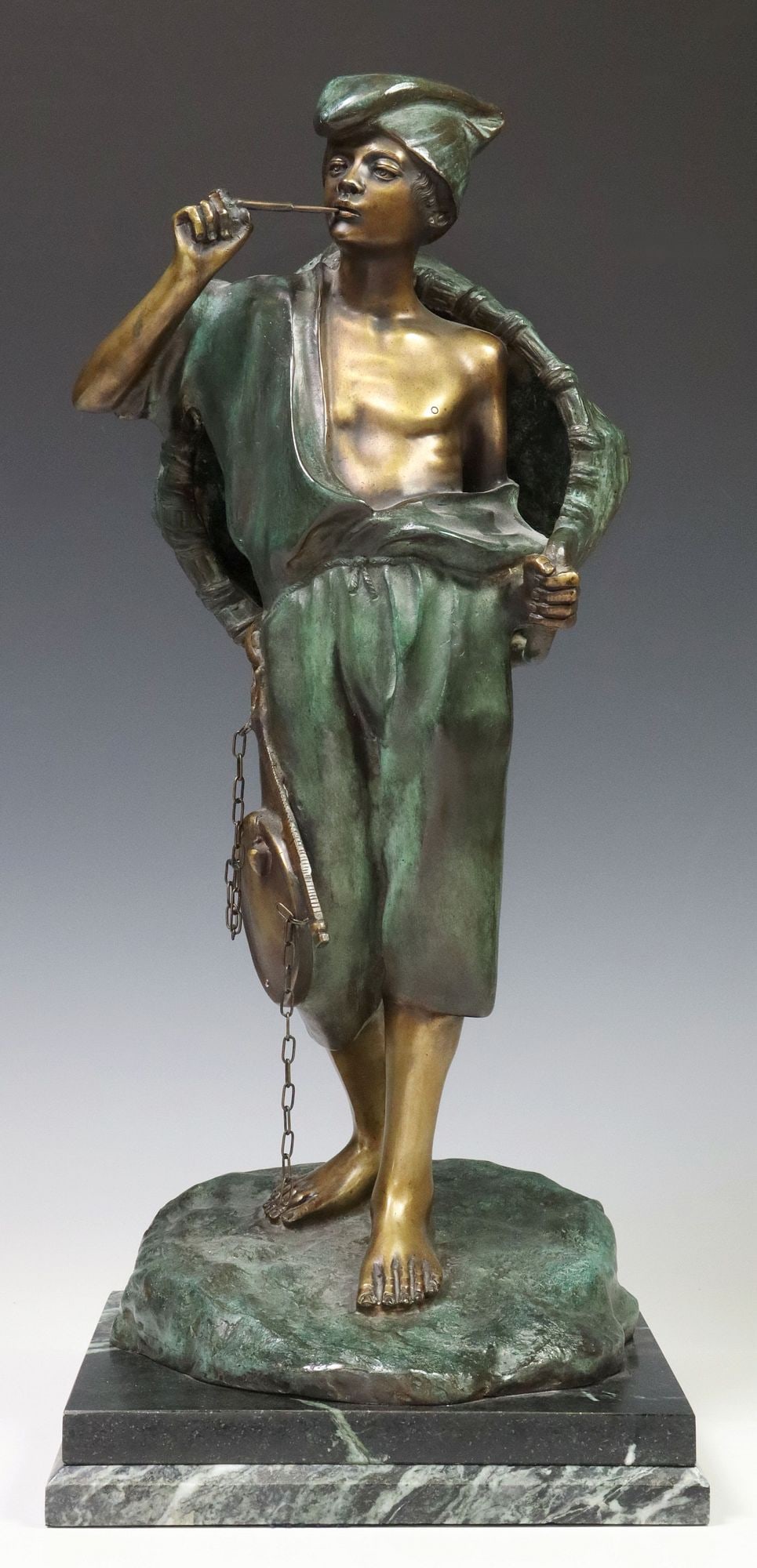 AFTER ACHILLE D'ORSI (1845-1929) BRONZE SCULPTURE FISHERMAN (1 of 5)