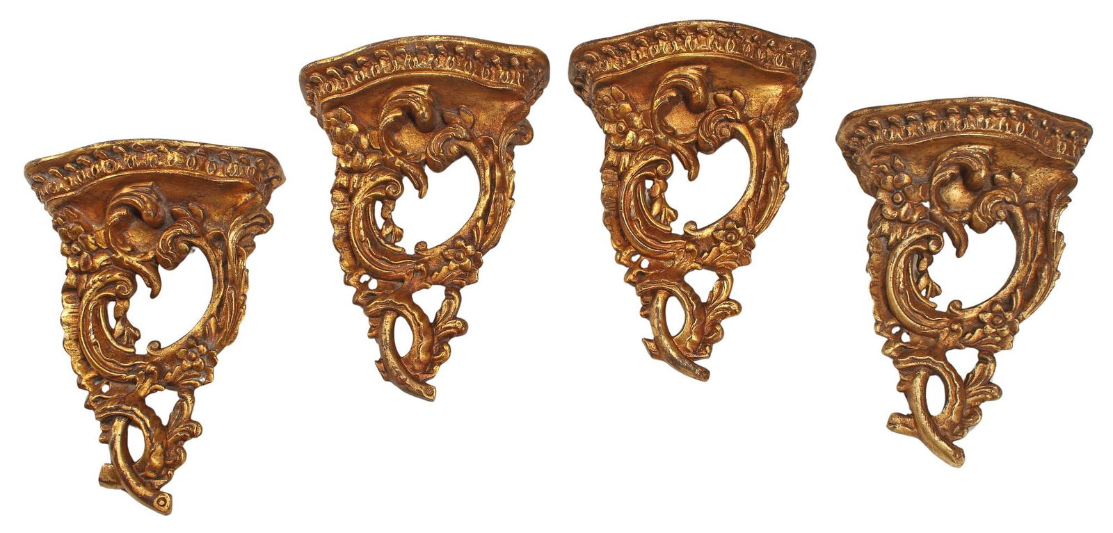 (4) LOUIS XV STYLE SCROLLED GILTWOOD WALL BRACKETS (1 of 4)