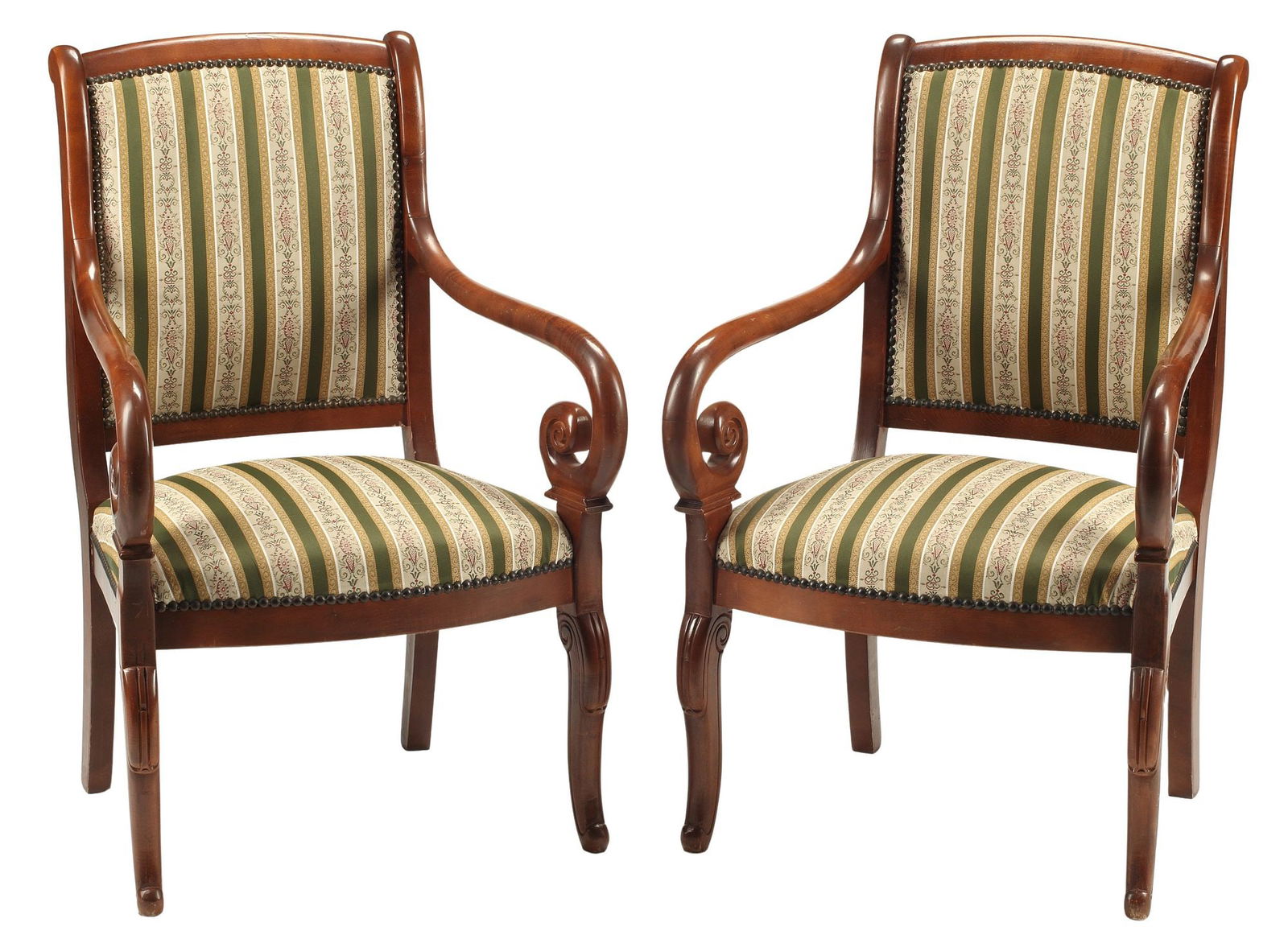 (2) LOUIS PHILIPPE STYLE UPHOLSTERED FAUTEUILS (1 of 4)
