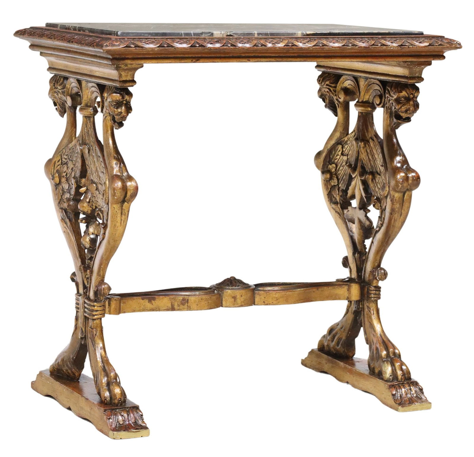 ITALIAN RENAISSANCE REVIVAL CARVED MARBLE-TOP SIDE TABLE (1 of 5)