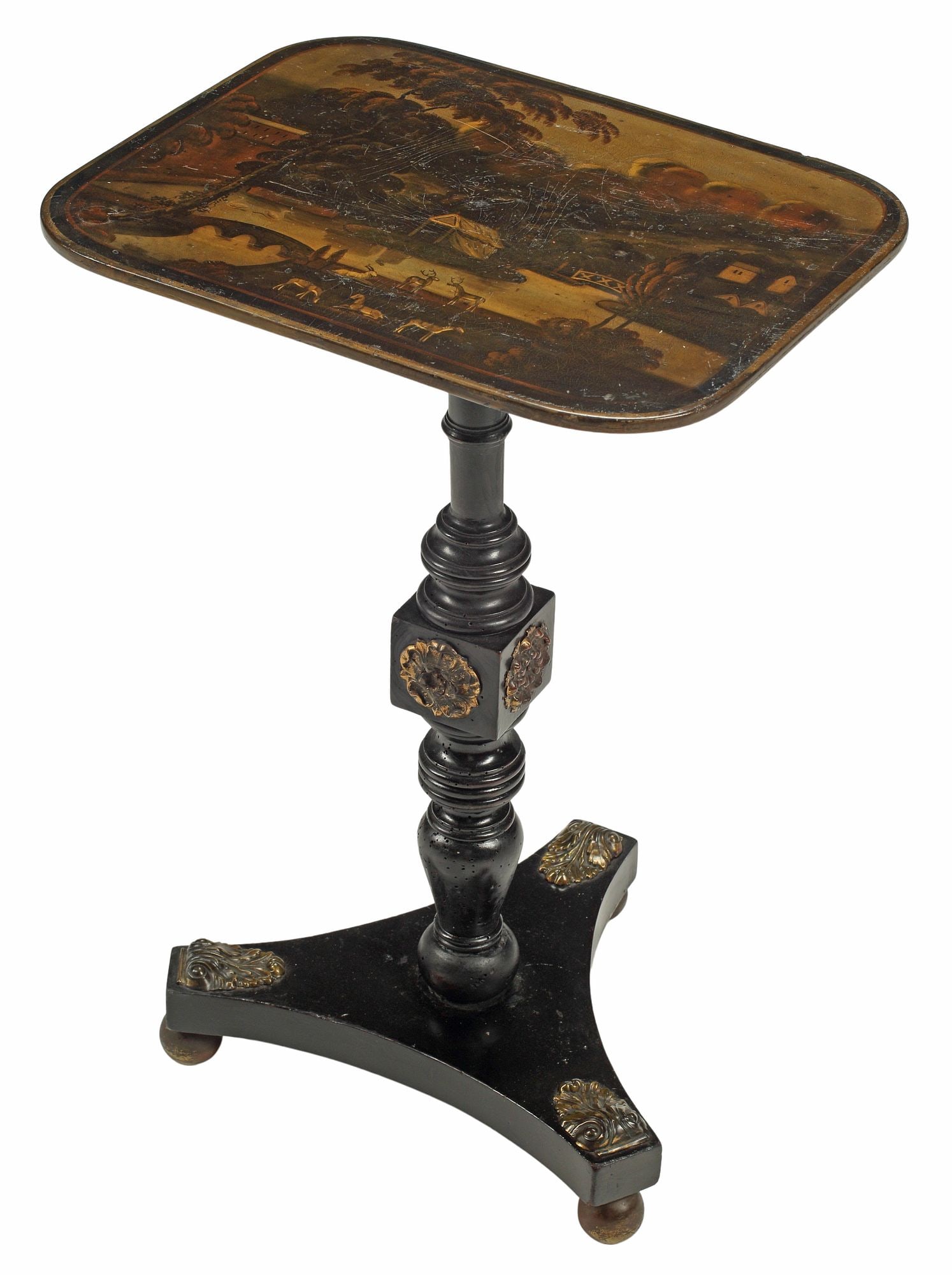 REGENCY STYLE JAPANNED OCCASIONAL TABLE (1 of 5)