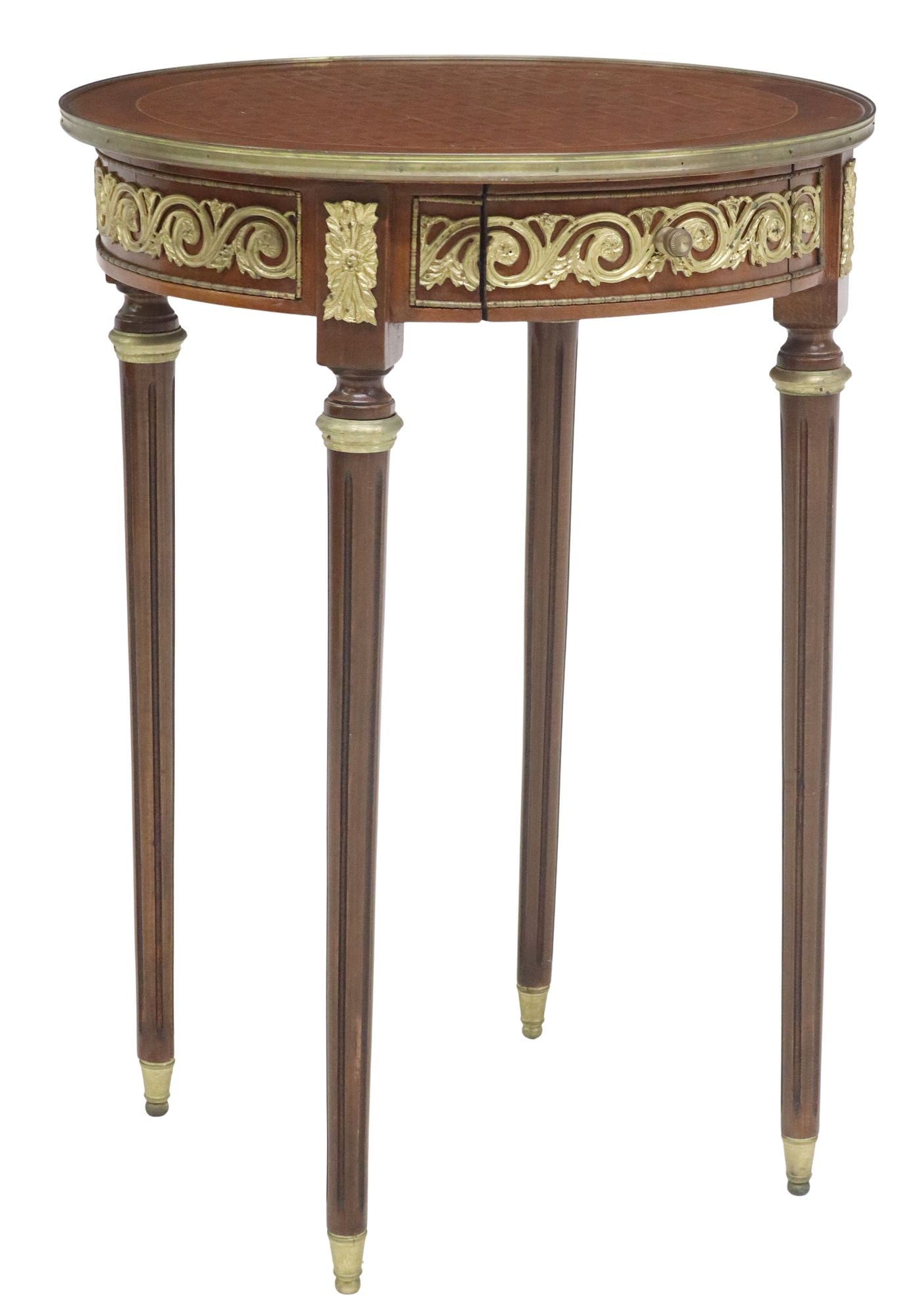 FRENCH LOUIS XVI STYLE INLAID MAHOGANY SIDE TABLE (1 of 5)