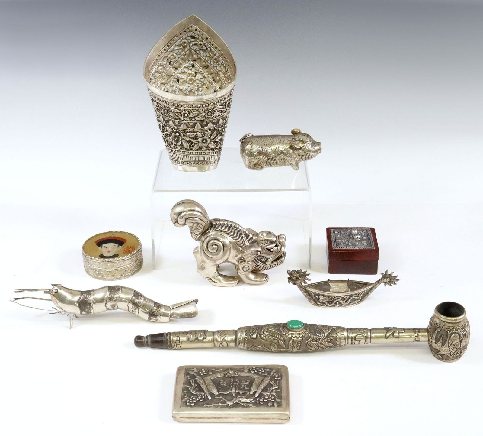 (9) COLLECTION OF SILVER-TONED METAL TABLE ARTICLES & ACCESSORIES (1 of 5)