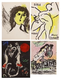 (4) LITHOGRAPHS IN COLORS AFTER MARC CHAGALL