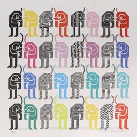PEDRO FRIEDEBERG (MEXICO, B.1936) SERIGRAPH PRINT, 'PERROS'