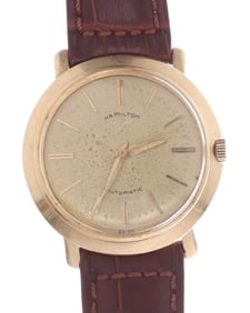 VINTAGE HAMILTON 14KT YELLOW GOLD CASE AUTOMATIC WATCH