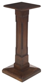ITALIAN CARVED WOOD SQUARE PEDESTAL / PLANT STAND