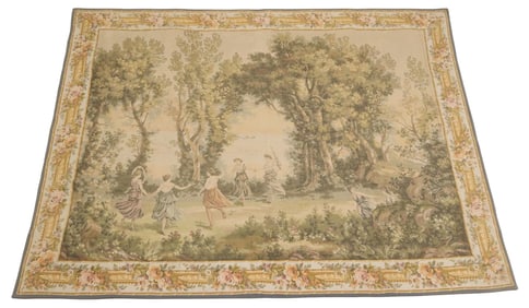 FRENCH JACQUARD TAPESTRY BACCHANALIAN SCENE AFTER COROT