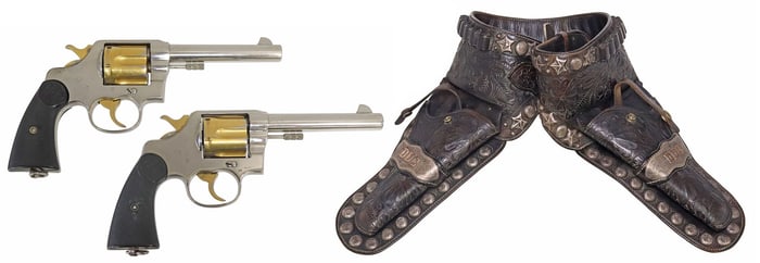 (3) COLT NEW SERVICE .455 U.S. M1909 REVOLVERS & CONEN GUN BELT