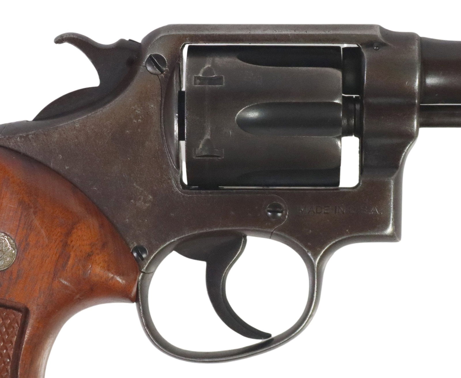 SMITH & WESSON M10 REVOLVER, .38 CALIBER, TEXAS PRISON: Smith & Wesson Model 10, double action, 5" barrel, blade front sight, .38 S&W caliber, six round swingout cylinder with hand ejector, small S&W logo at left frame, "Mad