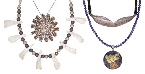 (4) NATIVE AMERICAN & SOUTHWEST SILVER NECKLACES