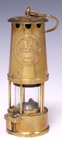 ENGLISH VICTORIAN ECCLES LIGHTING COMPANY BRASS MINER'S LAMP