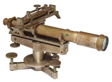 FRENCH TAVERNIER GRAVET BRASS SURVEYOR'S TRANSIT, 19TH C.