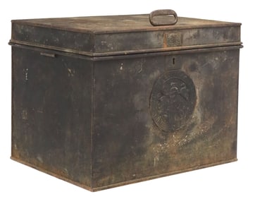 THOMAS MILNER & SON ENGLISH IRON STRONG BOX / SAFE