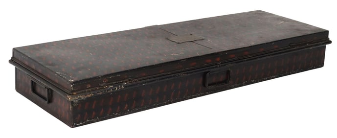 LARGE ENGLISH TOLE PEINTE HIGH SHERIFF UNIFORM TRUNK