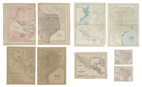 (6) ANTIQUE TEXAS MAPS