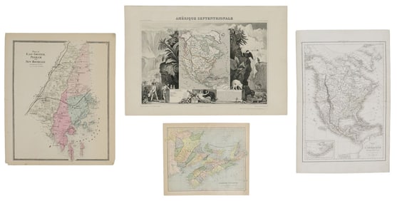 (4) ANTIQUE MAPS
