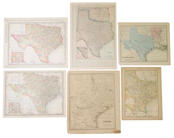 (6) ANTIQUE TEXAS MAPS