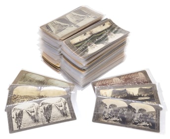 (LOT) STEREOSCOPE/ STEREOGRAPH CARDS US PRESIDENTS, MILITARY, WWI-ERA SUBJECTS