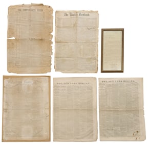 (6) CSA & UNION CIVIL WARS NEWSPAPERS & ARSENAL DOCUMENT