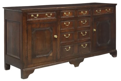 ENGLISH GEORGIAN PERIOD OAK KITCHEN DRESSER BASE