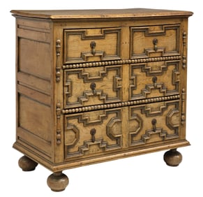 WILLIAM & MARY STYLE OAK CHEST OF DRAWERS